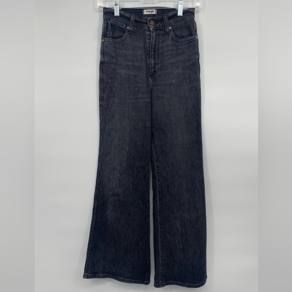 Anthropologie Wrangler Wanderer High Rise Flare Black Gray Jeans size 25 - Picture 6 of 12